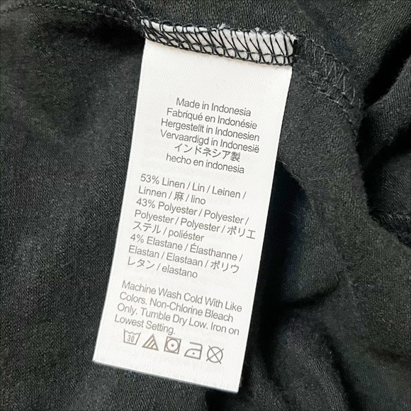 J. Crew Relaxed Stretch Linen Polo Top Small black lightweight collar minimalist - Picture 9 of 9